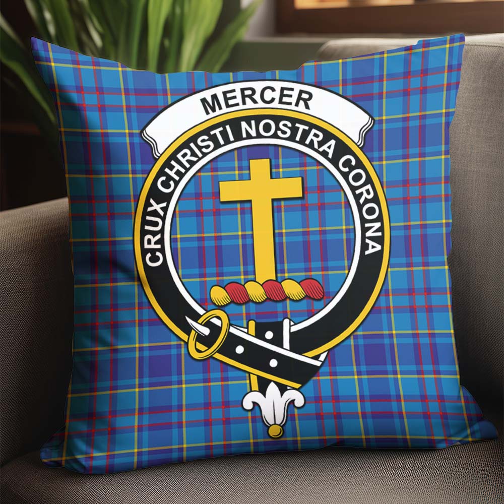 Mercer Modern Tartan Pillow Cover with Family Crest - Tartanvibesclothing