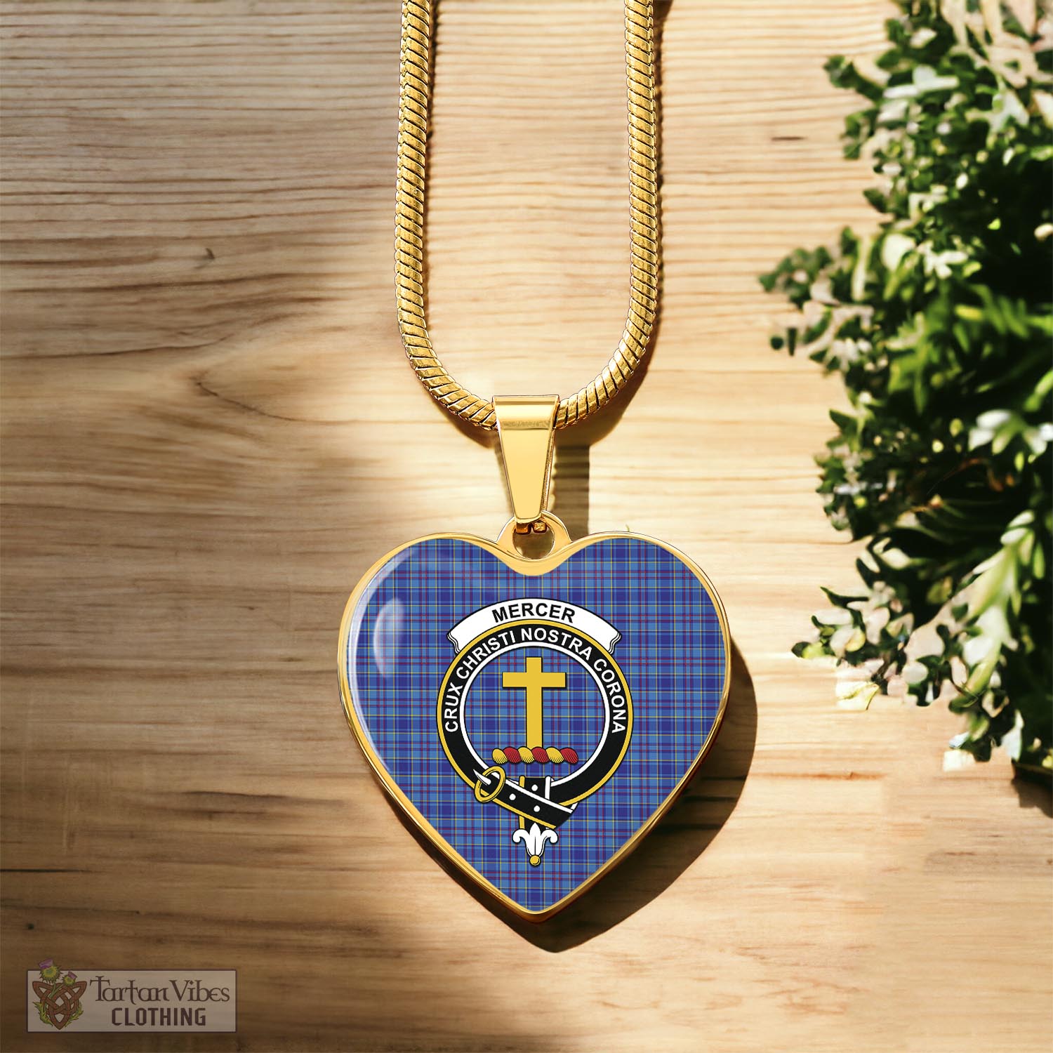 Tartan Vibes Clothing Mercer Modern Tartan Heart Necklace with Family Crest