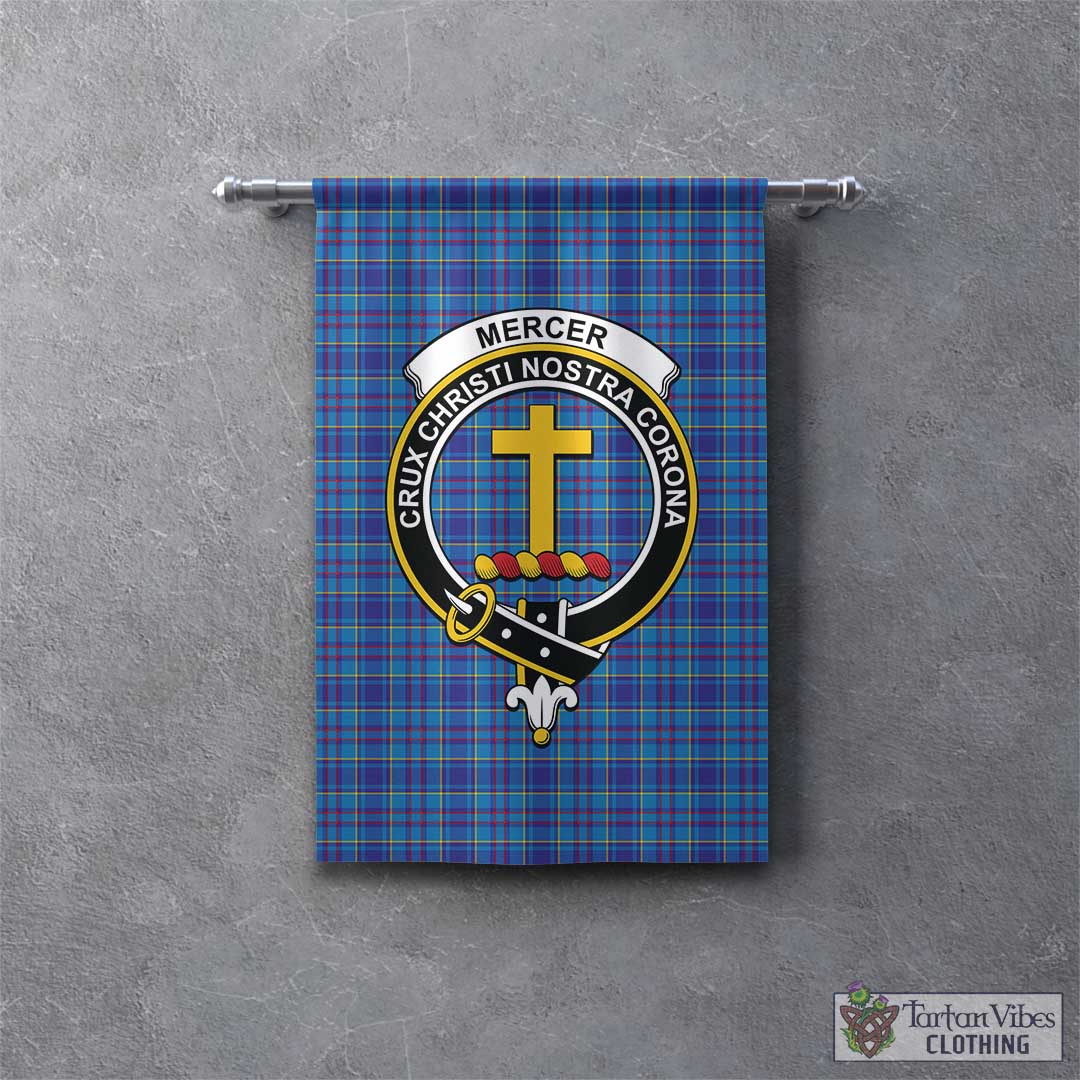 Tartan Vibes Clothing Mercer Modern Tartan Gonfalon, Tartan Banner with Family Crest