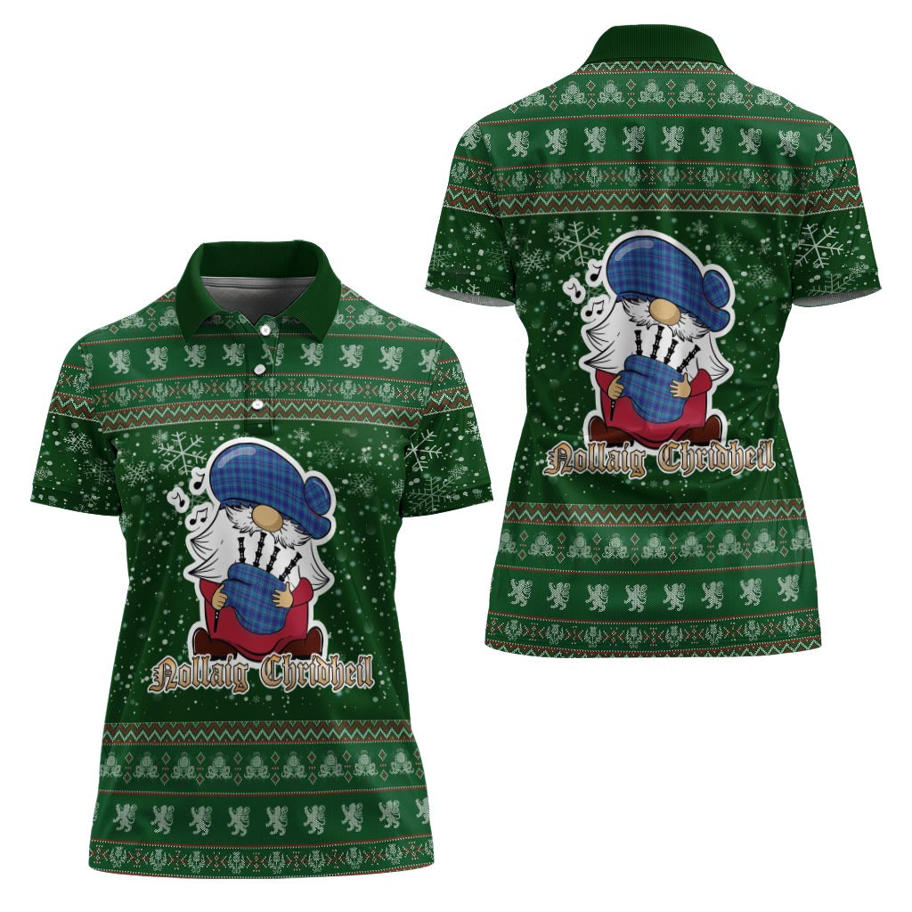 Mercer Modern Clan Christmas Family Polo Shirt with Funny Gnome Playing Bagpipes - Tartanvibesclothing