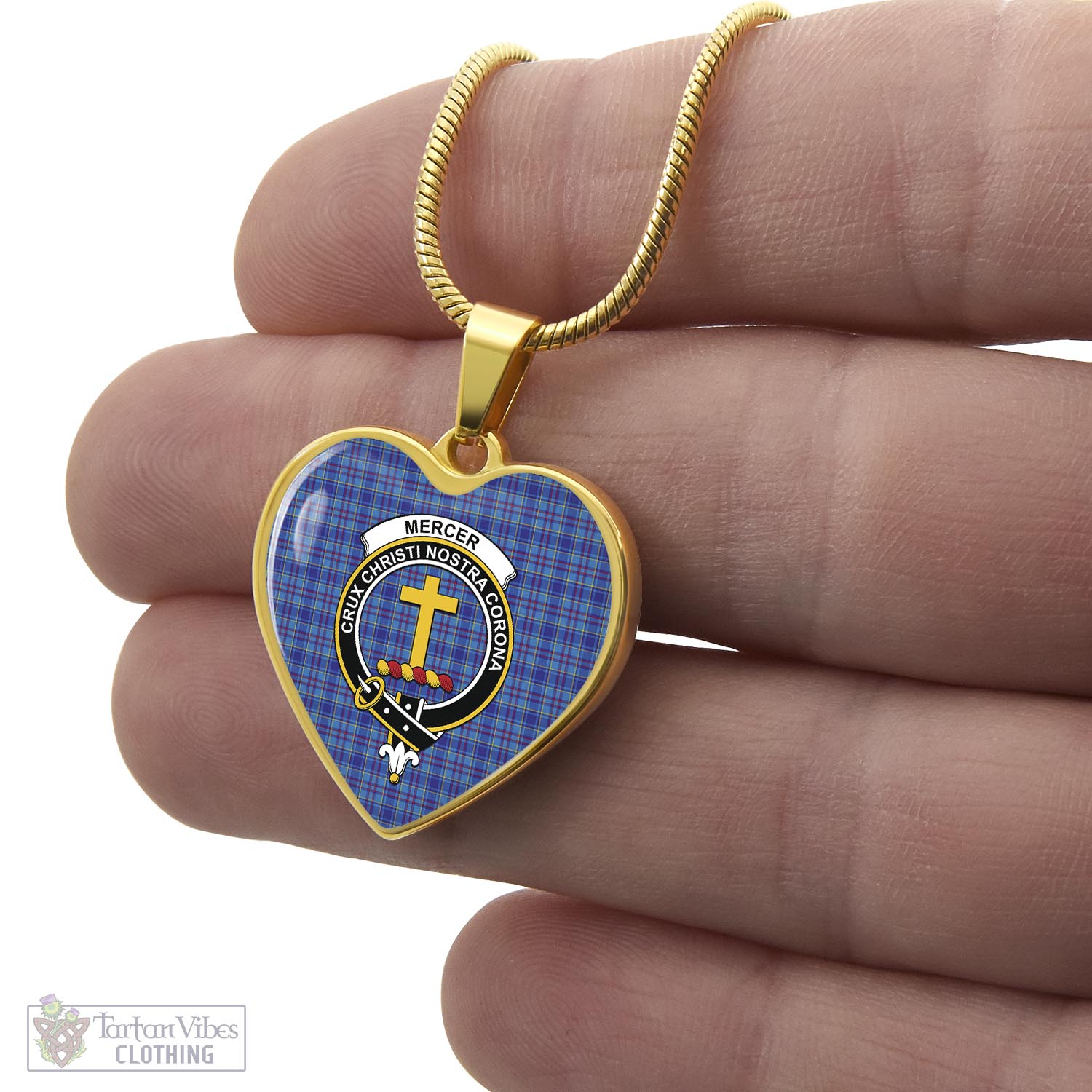 Tartan Vibes Clothing Mercer Modern Tartan Heart Necklace with Family Crest