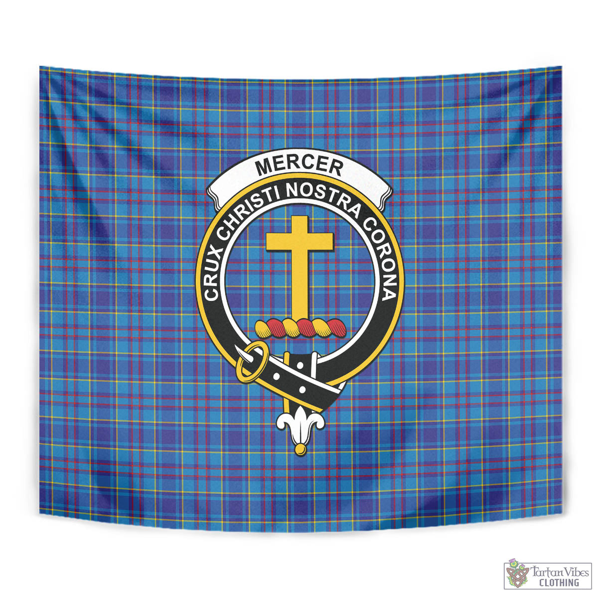 Tartan Vibes Clothing Mercer Modern Tartan Tapestry Wall Hanging and Home Decor for Room with Family Crest