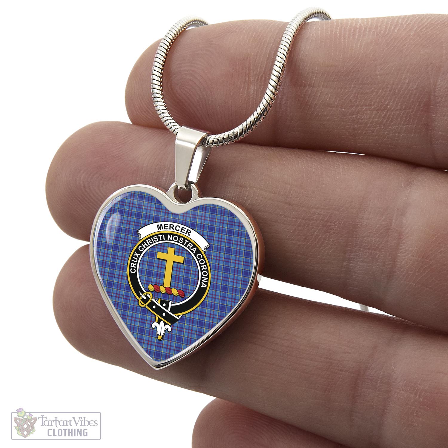 Tartan Vibes Clothing Mercer Modern Tartan Heart Necklace with Family Crest