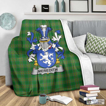 Meredith Irish Clan Tartan Blanket with Coat of Arms - Tartan Vibes Clothing