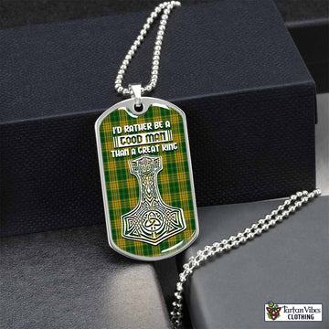 Meredith of Wales Tartan Dog Tag Necklace Viking Mjolnir Style