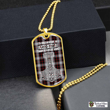 Merrilees Tartan Dog Tag Necklace Viking Mjolnir Style Gold No - Tartan Vibes Clothing