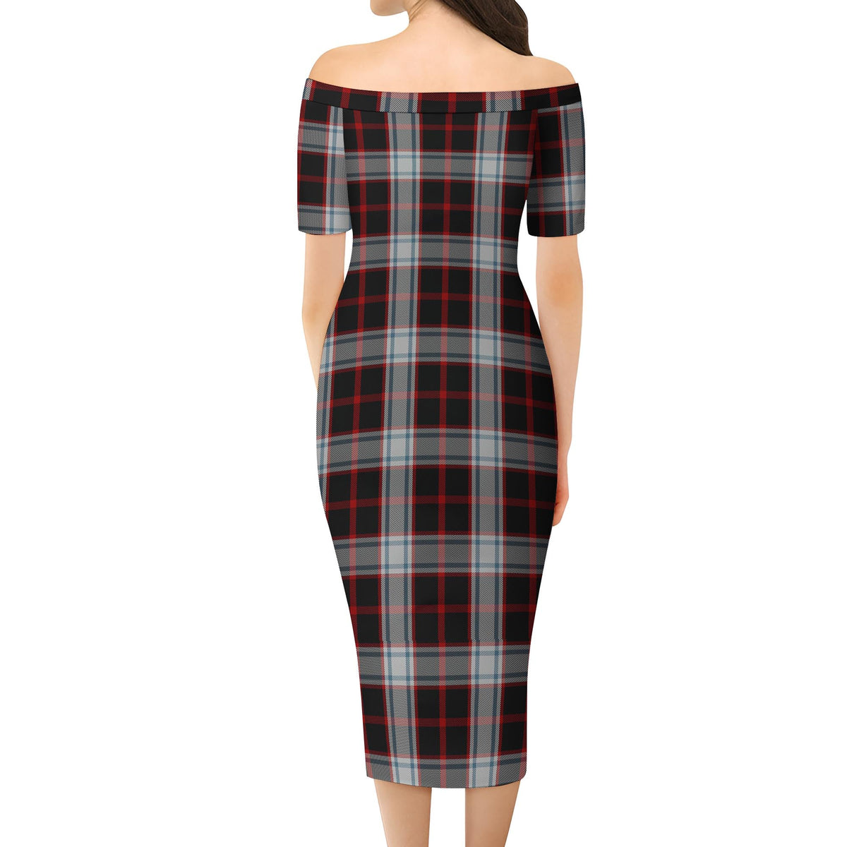 Merrilees Tartan Off Shoulder Lady Dress - Tartan Vibes Clothing