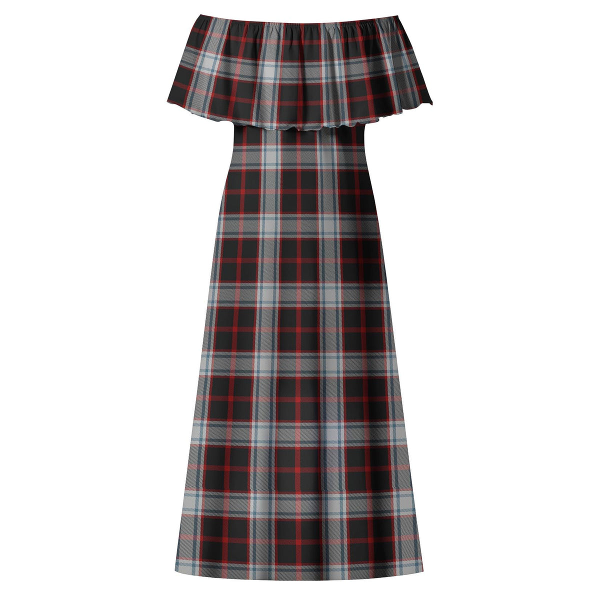 Merrilees Tartan Off Shoulder Long Dress - Tartan Vibes Clothing