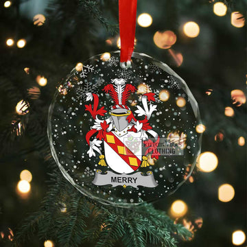 Merry Irish Clan Christmas Glass Ornament with Coat of Arms