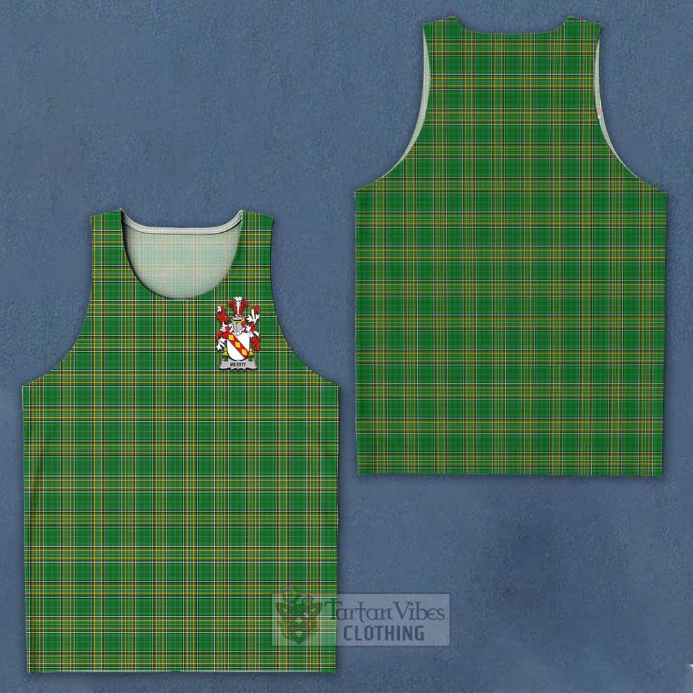 Merry Irish Clan Tartan Men's Tank Top with Coat of Arms - Tartan Vibes Clothing