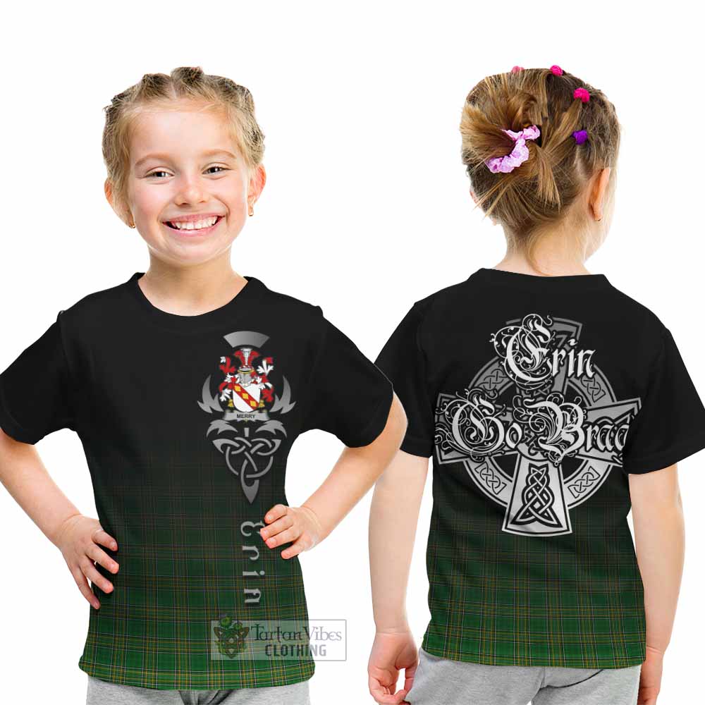 Merry Irish Clan Kid T-Shirt with Coat of Arms Erin Go Bragh Celtic Inspired - Tartan Vibes Clothing