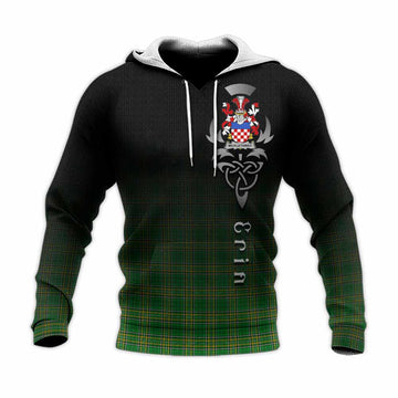 Micklethwait Irish Clan Knitted Hoodie with Coat of Arms Erin Go Bragh Celtic Inspired Unisex Knitted Pullover Hoodie - Tartan Vibes Clothing