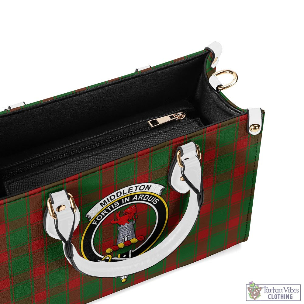 Tartan Vibes Clothing Middleton Tartan Luxury Leather Handbags with Family Crest