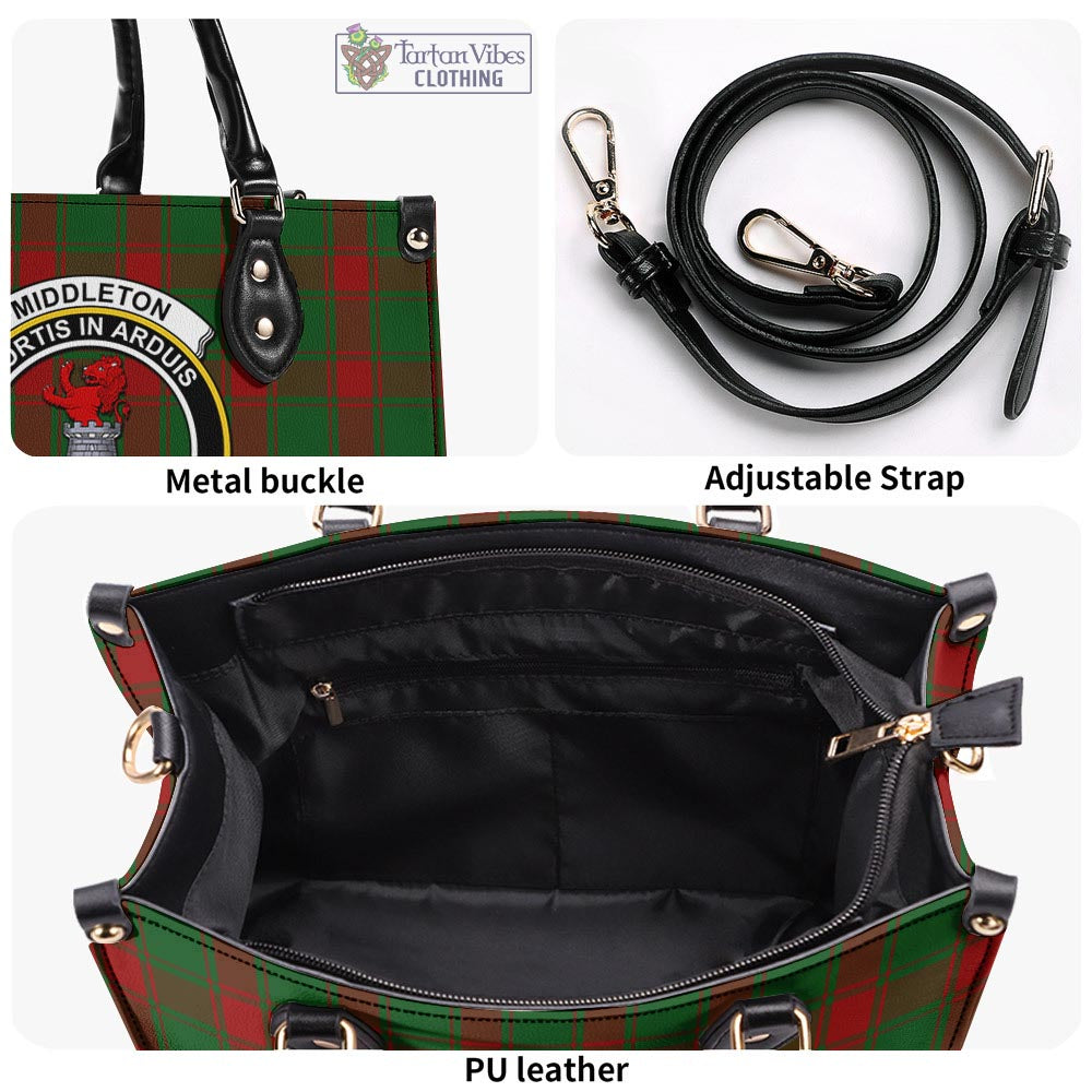 Tartan Vibes Clothing Middleton Tartan Luxury Leather Handbags with Family Crest