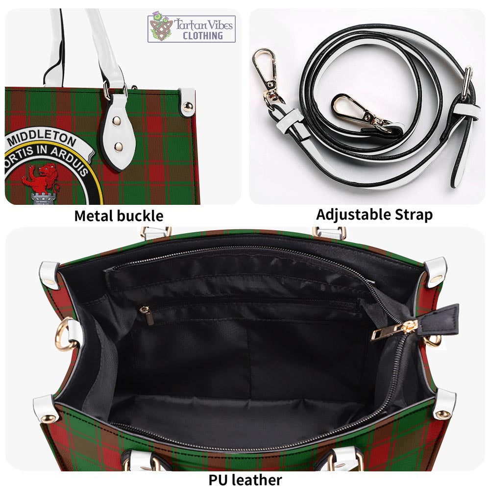 Tartan Vibes Clothing Middleton Tartan Luxury Leather Handbags with Family Crest