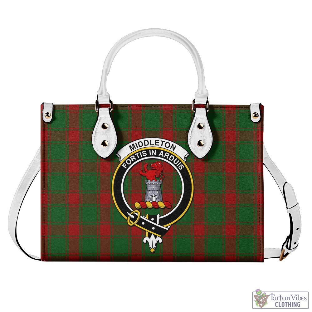 Tartan Vibes Clothing Middleton Tartan Luxury Leather Handbags with Family Crest