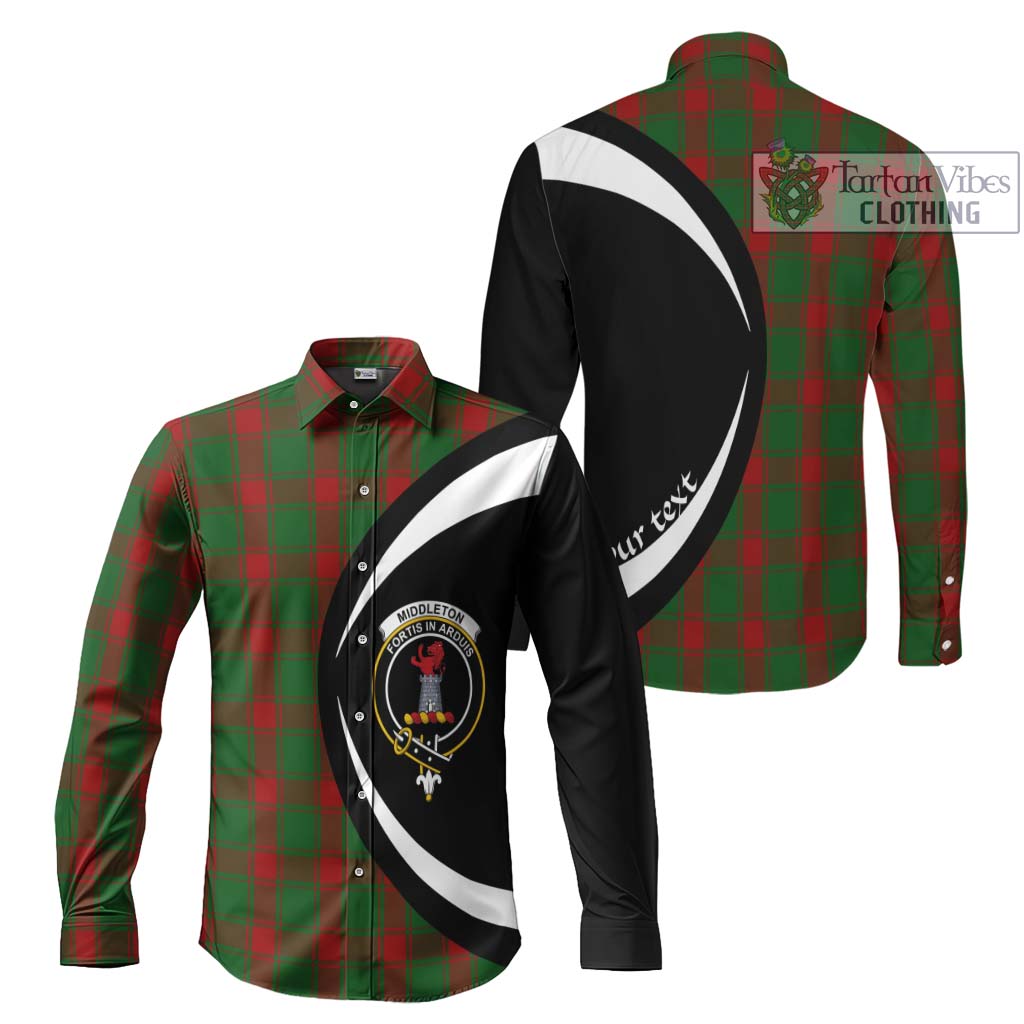 Middleton Tartan Long Sleeve Button Up with Family Crest Circle Style Men's Shirt S - Tartan Vibes Clothing