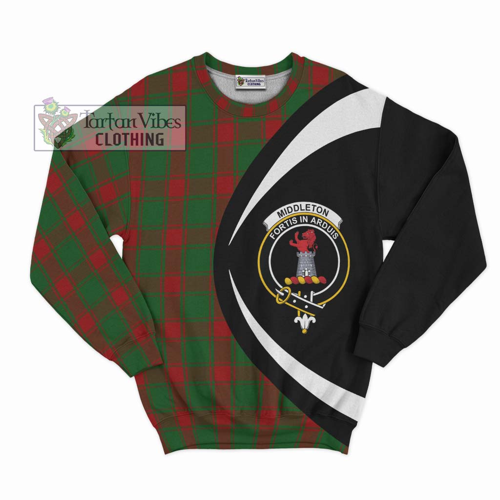 Middleton Tartan Sweatshirt with Family Crest Circle Style Unisex - Tartan Vibes Clothing