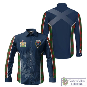 Middleton Tartan Long Sleeve Button Up Shirt with Family Crest and Scottish Thistle Vibes Sport Style