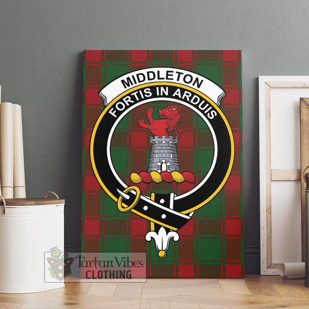 Middleton Tartan Canvas Print Wall Art with Family Crest Without Frame - Tartan Vibes Clothing