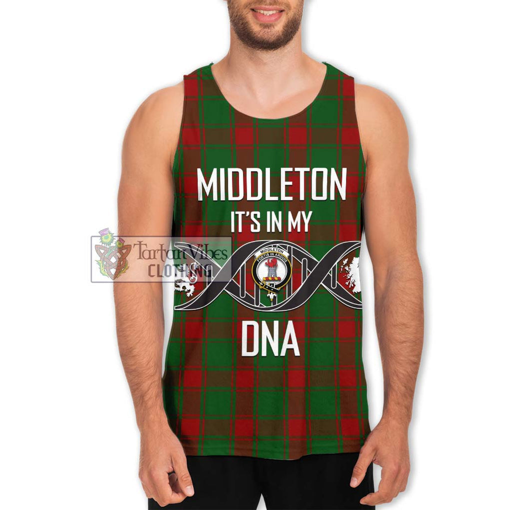 Middleton Tartan Men's Tank Top with Family Crest DNA In Me Style Men - Tartanvibesclothing Shop