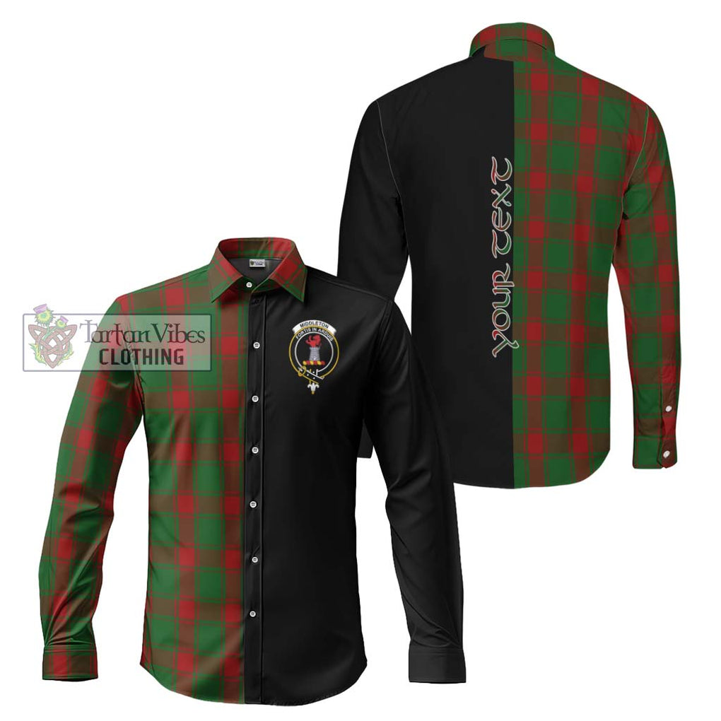 Middleton Tartan Long Sleeve Button Shirt with Family Crest and Half Of Me Style Men's Shirt S - Tartanvibesclothing Shop