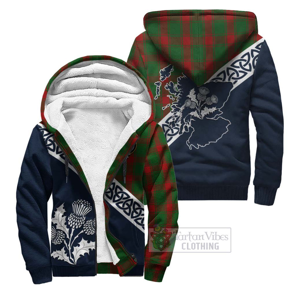 Tartan Vibes Clothing Middleton Tartan Sherpa Hoodie Featuring Thistle and Scotland Map