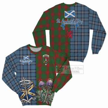 Middleton Tartan Sweatshirt Happy St. Andrew's Day Half Tartan Style