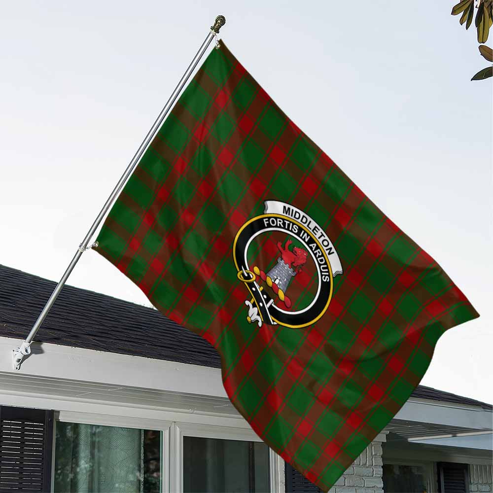 Tartan Vibes Clothing Middleton Tartan House Flag with Family Crest