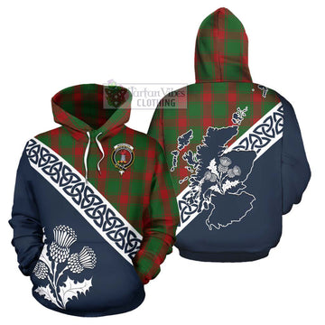 Middleton Tartan Hoodie Featuring Thistle and Scotland Map