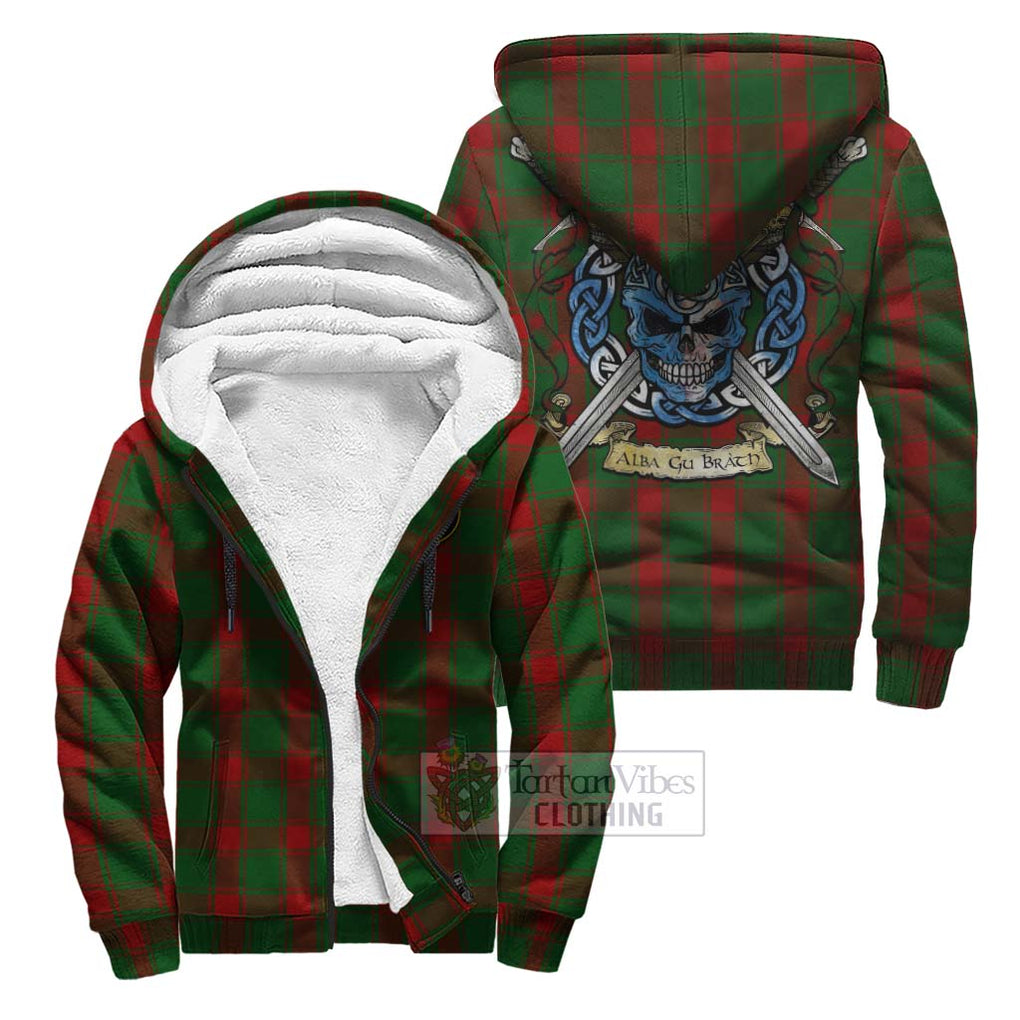 Tartan Vibes Clothing Middleton Tartan Sherpa Hoodie with Family Crest Celtic Skull Style