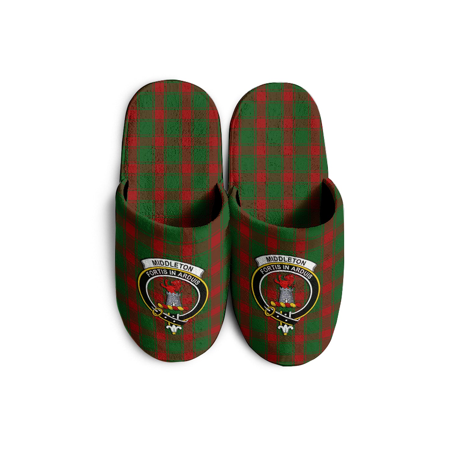 Middleton Tartan Home Slippers with Family Crest - Tartanvibesclothing Shop