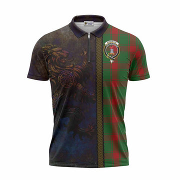 Middleton Tartan Family Crest Zipper Polo Shirt Alba Gu Brath Be Brave Lion Ancient Style Unisex - Tartan Vibes Clothing
