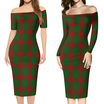 Middleton Tartan Off Shoulder Lady Dress