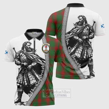 Middleton Tartan Clan Crest Zipper Polo Shirt with Highlander Warrior Celtic Style