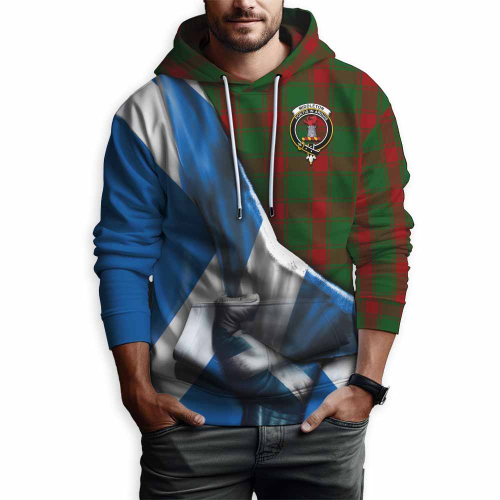 Tartan Vibes Clothing Middleton Tartan Hoodie with Family Crest Scotland Patriotic Style