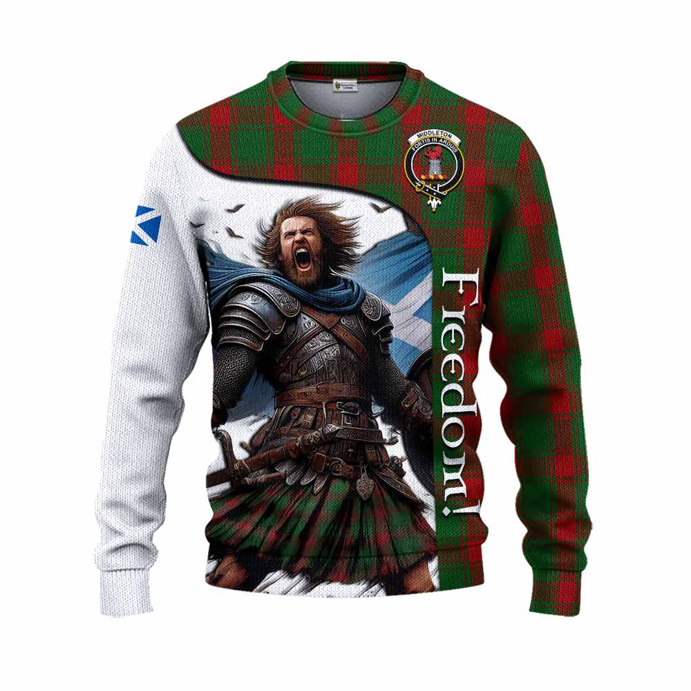 Tartan Vibes Clothing Middleton Crest Tartan Knitted Sweater Inspired by the Freedom of Scottish Warrior