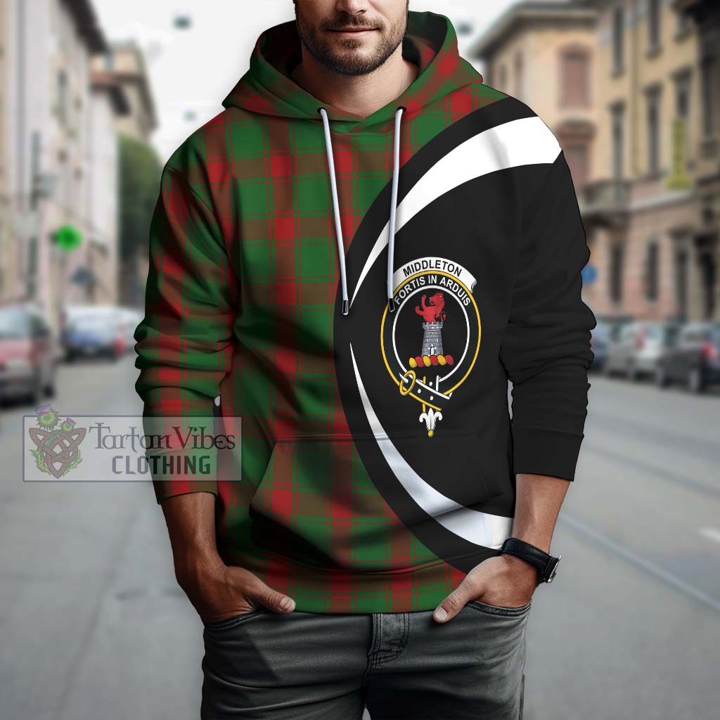 Middleton Tartan Hoodie with Family Crest Circle Style Zip Hoodie - Tartan Vibes Clothing