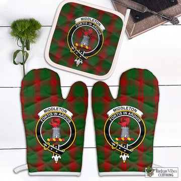 Middleton Tartan Combo Oven Mitt & Pot-Holder with Family Crest White - Tartan Vibes Clothing