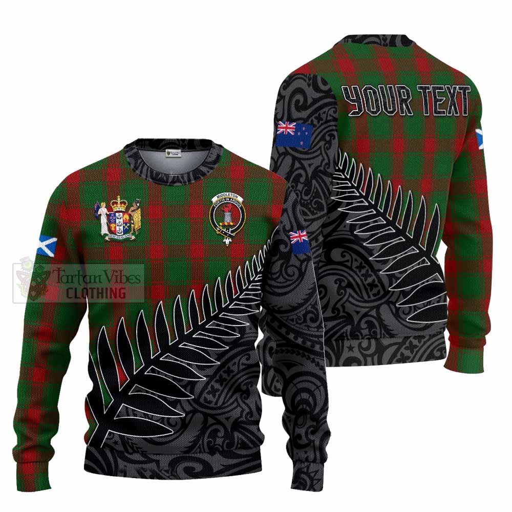 Tartan Vibes Clothing Middleton Crest Tartan Knitted Sweater with New Zealand Silver Fern Half Style