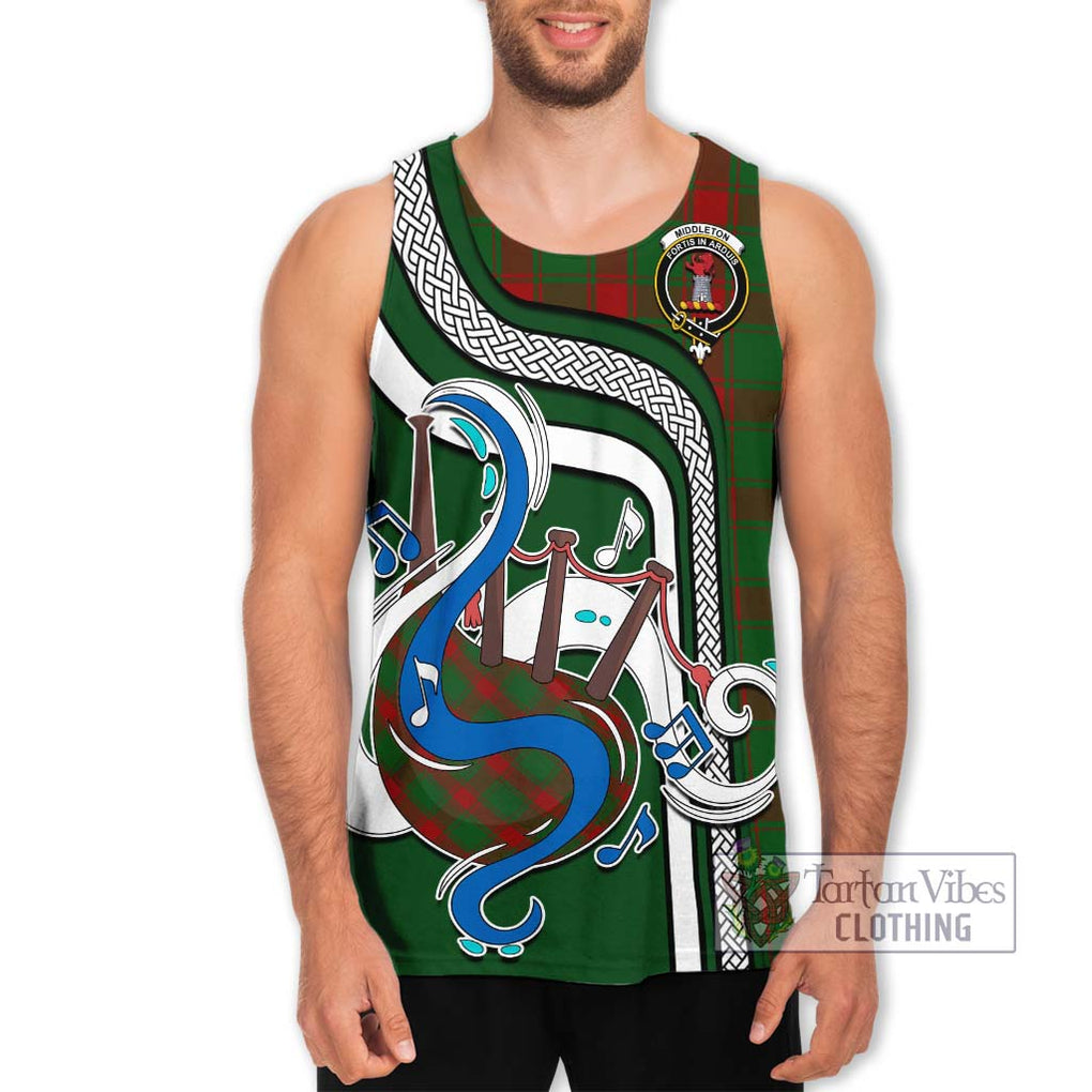 Middleton Tartan Men's Tank Top with Epic Bagpipe Style Men - Tartanvibesclothing Shop