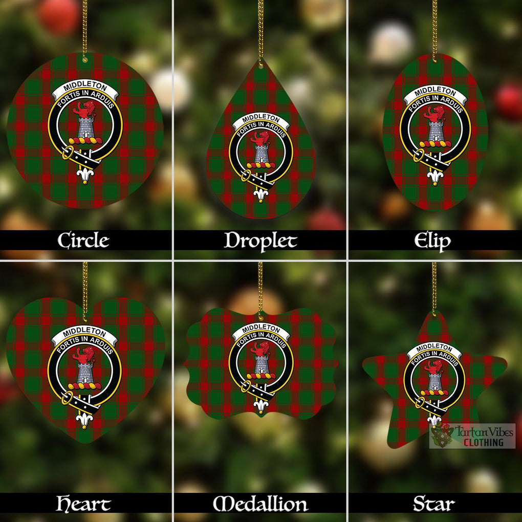 Tartan Vibes Clothing Middleton Tartan Christmas Aluminium Ornament with Family Crest