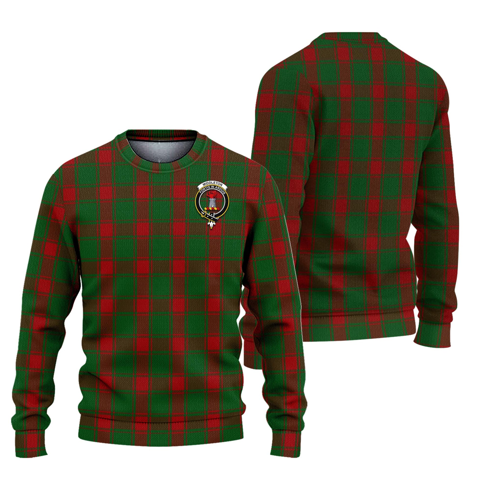 Middleton Tartan Knitted Sweater with Family Crest Unisex - Tartanvibesclothing