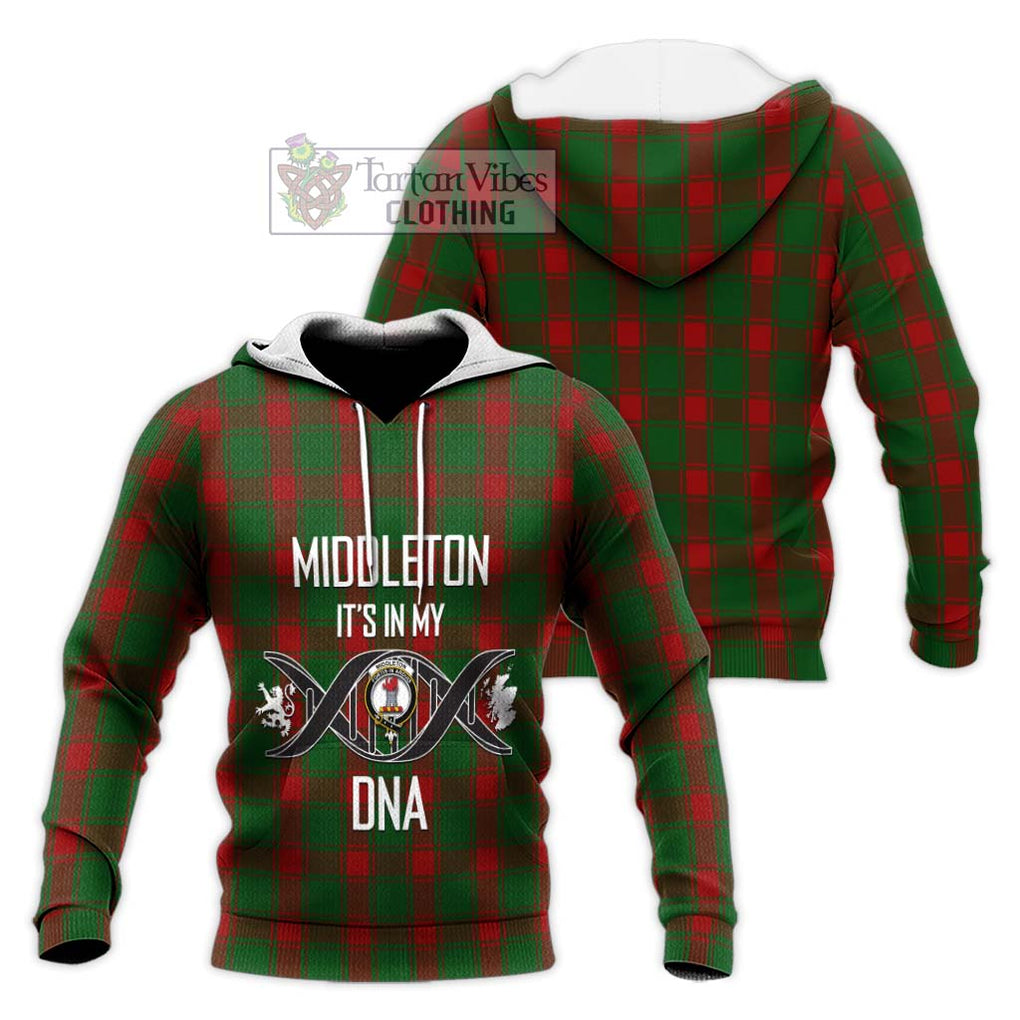 Middleton Tartan Knitted Hoodie with Family Crest DNA In Me Style Unisex Knitted Pullover Hoodie - Tartanvibesclothing Shop