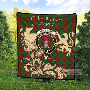 Middleton Tartan Quilt with Family Crest and Scottish Symbol Style