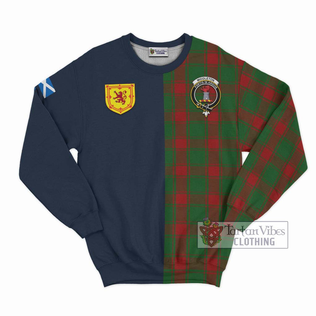 Tartan Vibes Clothing Middleton Tartan Sweatshirt with Scottish Lion Royal Arm Half Style