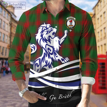 Middleton Tartan Long Sleeve Button Up Shirt with Alba Gu Brath Regal Lion Emblem