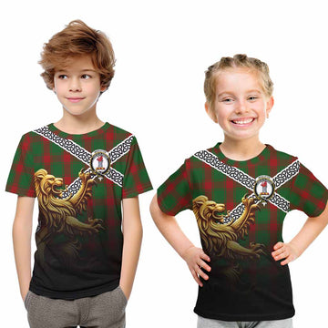Middleton Crest Tartan Kid T-Shirt with Golden Lion Emblem Celtic Style Youth XL Size14 - Tartan Vibes Clothing
