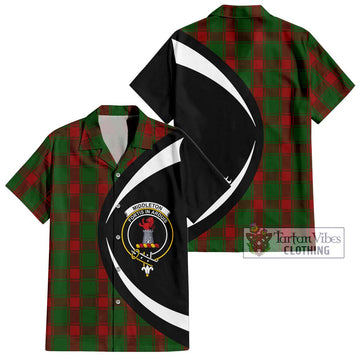 Middleton Tartan Short Sleeve Button Up with Family Crest Circle Style