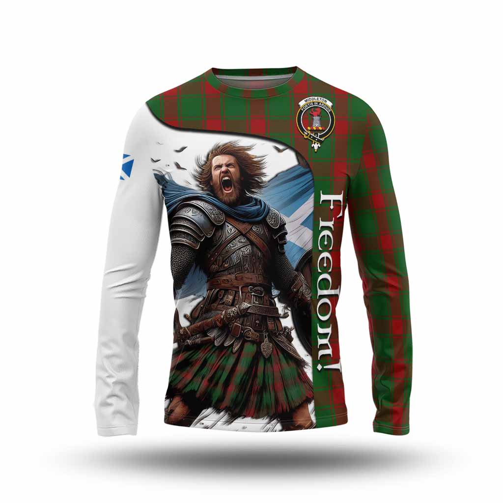 Tartan Vibes Clothing Middleton Crest Tartan Long Sleeve T-Shirt Inspired by the Freedom of Scottish Warrior